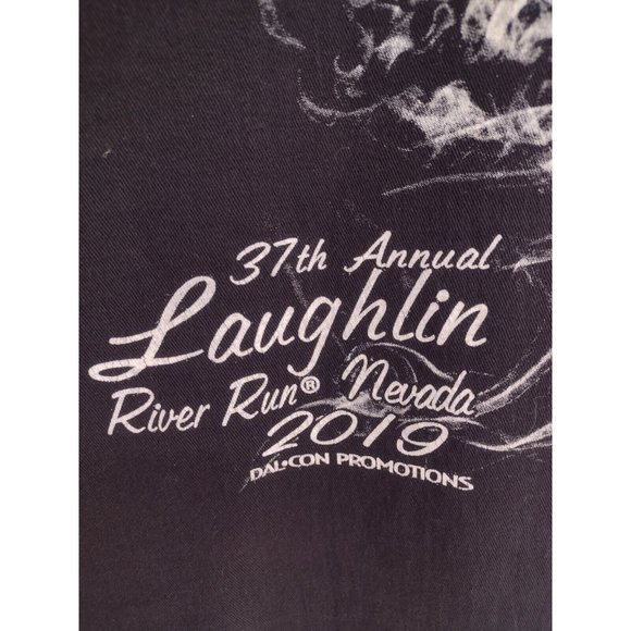 Laughlin River Run Flame Skull Cut Off Sleeveless Button Down Shirt Mens 3XL - Picture 3 of 7